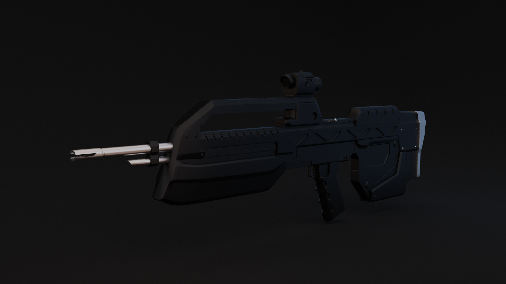 Blender highpoly battle rifle model