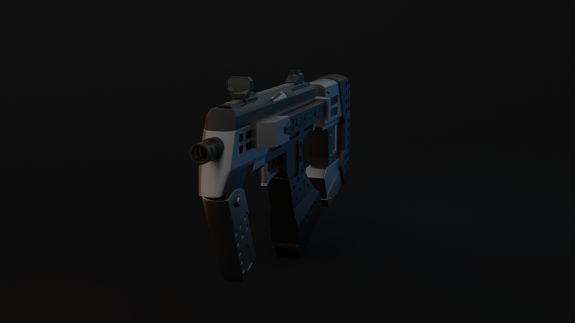 Blender highpoly SMG model