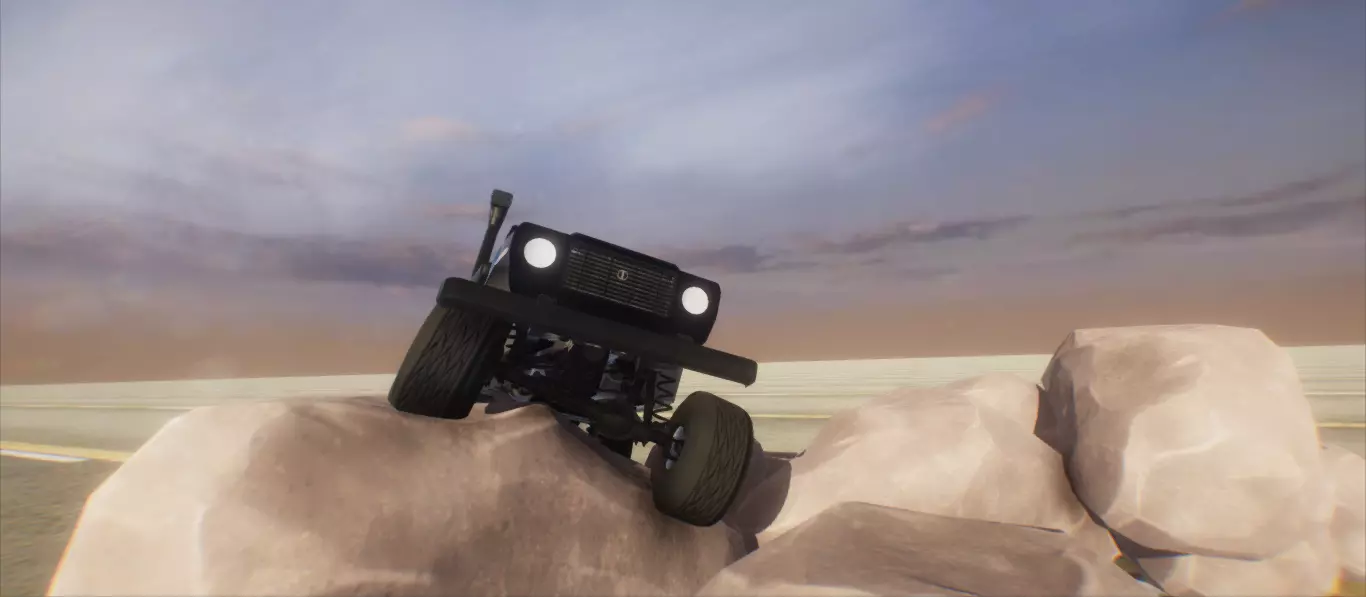Early picture of the vehicle physics project
